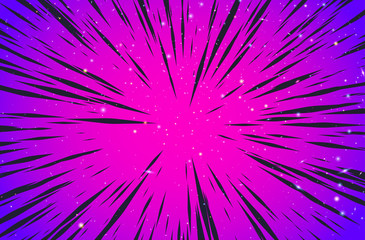 Hyper Speed Warp Sun Rays or Explosion Boom for Comic Books Radial Background Vector