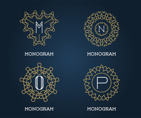 Set of Monogram Design Template. Letter Vector Illustration Premium Elegant Quality. Collection Pack.