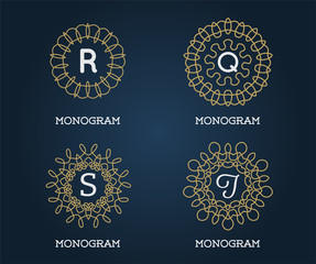 Set of Monogram Design Template. Letter Vector Illustration Premium Elegant Quality. Collection Pack.