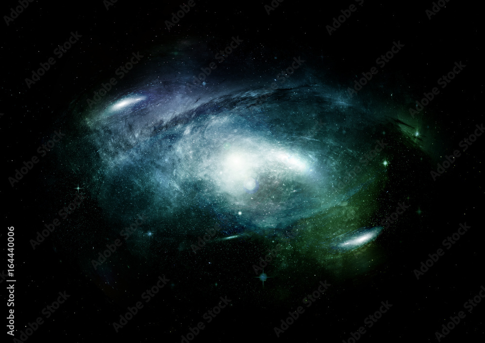 Wall mural galaxy in a free space