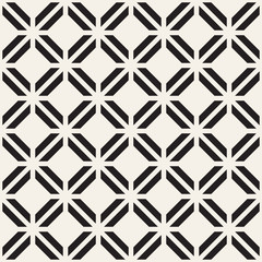 Abstract geometric lines lattice pattern. Seamless vector background. Black and white simple repeating texture.