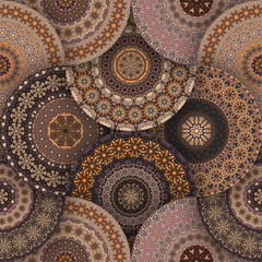Seamless pattern. Vintage decorative elements. Hand drawn background. Islam, Arabic, Indian, ottoman motifs. Perfect for printing on fabric or paper.