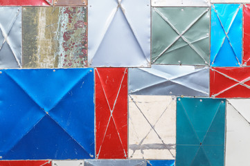 Metallic plates,  industrial and colorful