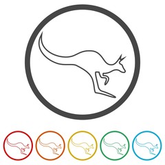 Fototapeta premium Kangaroo icons set - Illustration 