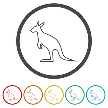 Kangaroo icons set - Illustration 