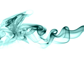 Swirl of white smoke on black background