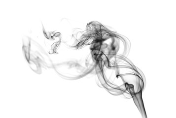 Obraz na płótnie Canvas Swirl of white smoke on black background