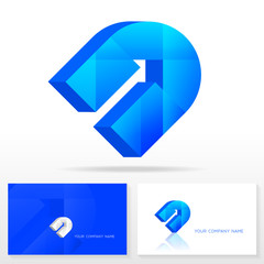 Letter D logo design. Business vector sign. Business card templates.