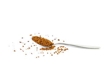 Isolated instant coffee in spoon