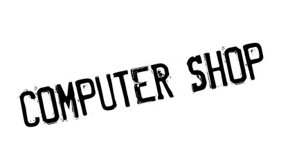 Computer Shop rubber stamp. Grunge design with dust scratches. Effects can be easily removed for a clean, crisp look. Color is easily changed.