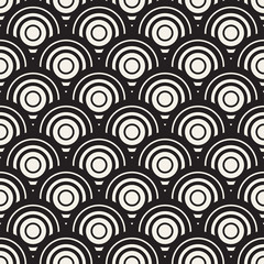 Vector Seamless Rounded Lines Pattern. Abstract Geometric Background Design. Circular Geometric Tiling Lattice