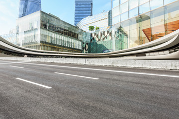  asphalt road and modern buildings in Shanghai,China