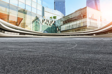  asphalt road and modern buildings in Shanghai,China