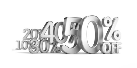 Big sale, clearance - metallic text. 3d illustration