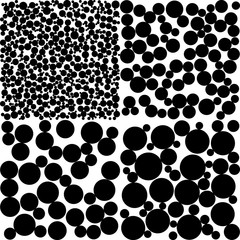 Seamless geometric pattern with circles. Simple background with black and white shapes