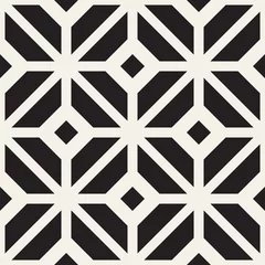 Behang Abstracte geometrische lijnen roosterpatroon. Naadloze vectorachtergrond. Zwart-wit eenvoudige herhalende textuur. © Samolevsky
