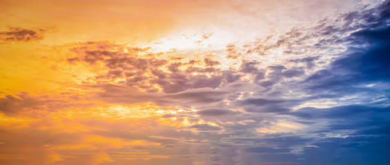 Obraz na płótnie Canvas Sunset with dramatic sky background.