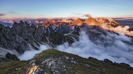 Obraz premium Amazing Mountains. Highlands of the Karwendel in the european Alps.