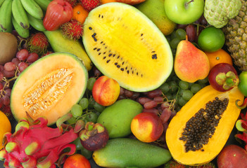 Fresh colorful fruits background