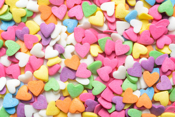 Scattered candy hearts