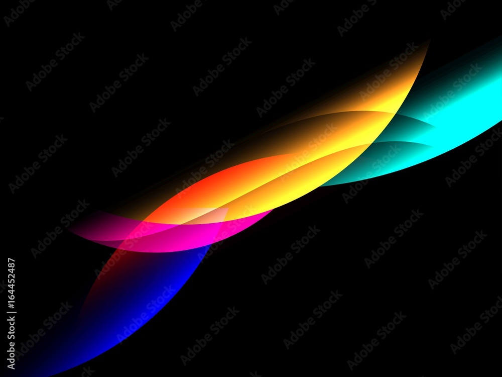 Leinwandbilder Colorful Vector abstract curve background for graphic artwork. Overlapping Smooth Curve Lines Concept Background