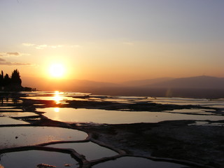Obraz premium Coucher de soleil à Pamukkale