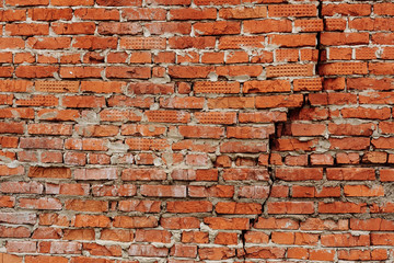 Texture of old brick wall, background.