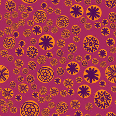 Randome Pattern Seamless Childish Print of Stylized Flowers