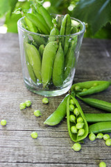 Fresh green peas.