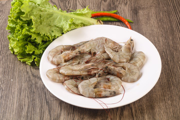 Raw king prawn