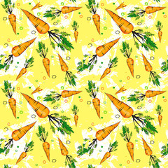 Seamless Pattern Carrot Vegetables Ornament Background Vector Illustration