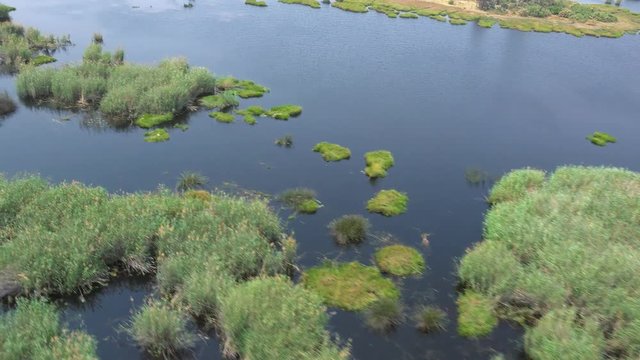 Helicopter Safari in the Okavango Delta (Botswana; 4k footage)