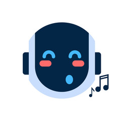 Robot Face Icon Singing Smiling Face Emotion