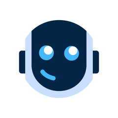 Robot Face Icon Smiling Face Emotion Robotic Emoji Vector Illustration