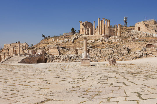 Roman Forum in Jerash Jordan 