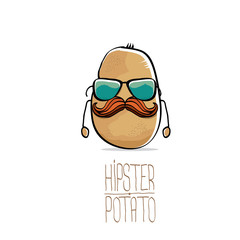 vector funny cartoon cute brown hipster potato