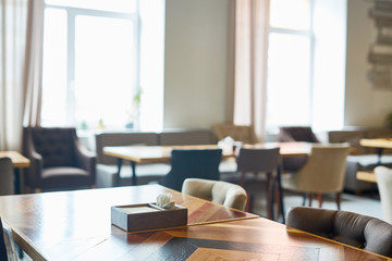 Fototapeta na wymiar Empty table in premium class restaurant