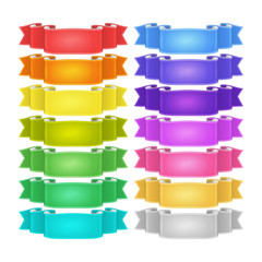 isolated vector colored satin ribbons set