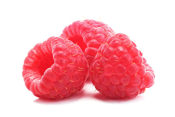 Raspberries isolated on white