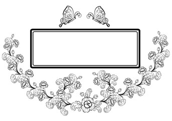 vintage flower, vector