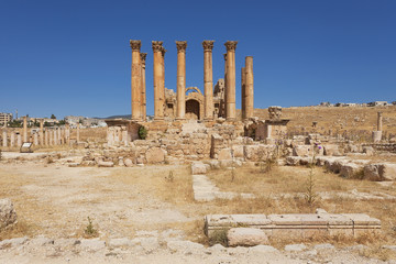 Artemis temple in Jerash Jordan 