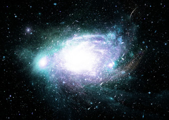 Stars, dust and gas nebula in a far galaxy