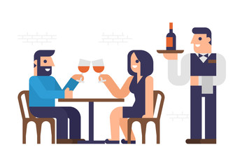 People are dinner at a  restaurant