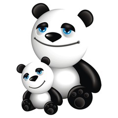 panda with baby