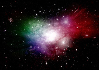 Stars, dust and gas nebula in a far galaxy