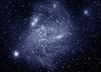 Naklejka premium Stars, dust and gas nebula in a far galaxy