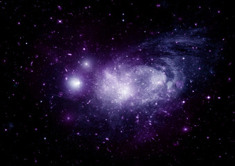 Stars, dust and gas nebula in a far galaxy