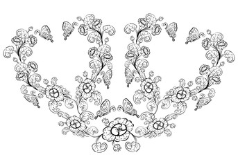 vintage flower, vector