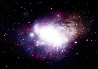 Stars, dust and gas nebula in a far galaxy