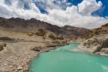 Indus River between the mountains